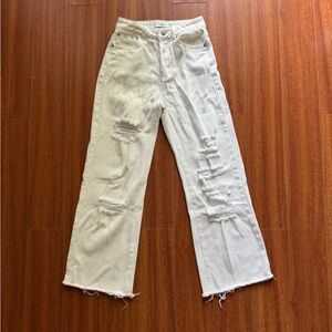 white distressed denim jeans